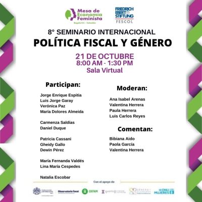 8 Seminario Taller Internacional de Política fiscal y géneroBogotá Bogotá