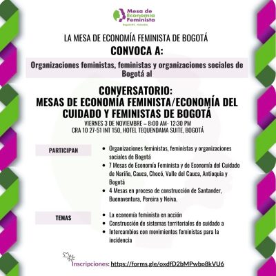 Conversatorio Mesas de Economía Feminista/Economía del cuidado y feministas de Bogotá